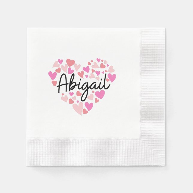 Guardanapo De Papel Eu amo Abigail (Frente)
