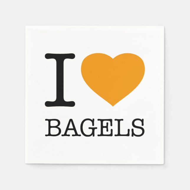 GUARDANAPO DE PAPEL EU AMO BAGELS (Frente)