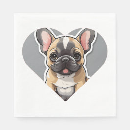 Guardanapo De Papel EU AMO BULLDOGS FRANCESES Cartoon Bonito Puppy no 