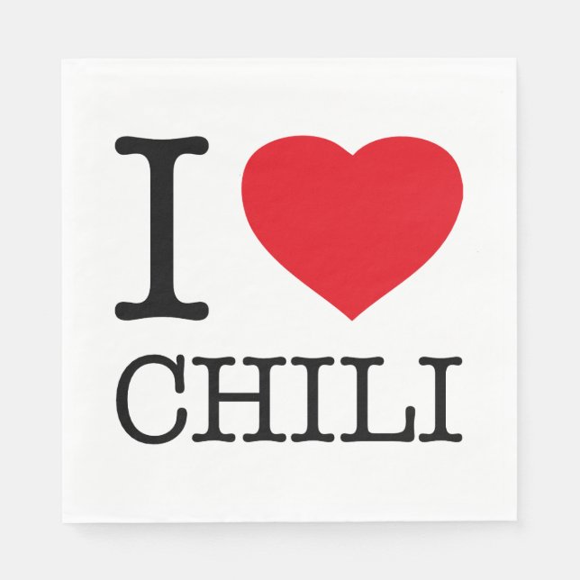 GUARDANAPO DE PAPEL EU AMO CHILI (Frente)