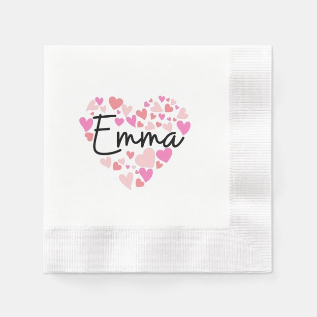 Guardanapo De Papel Eu amo Emma (Frente)