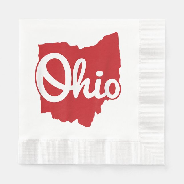 Guardanapo De Papel Eu Amo Meu Ohio Home Script Ohio (Frente)