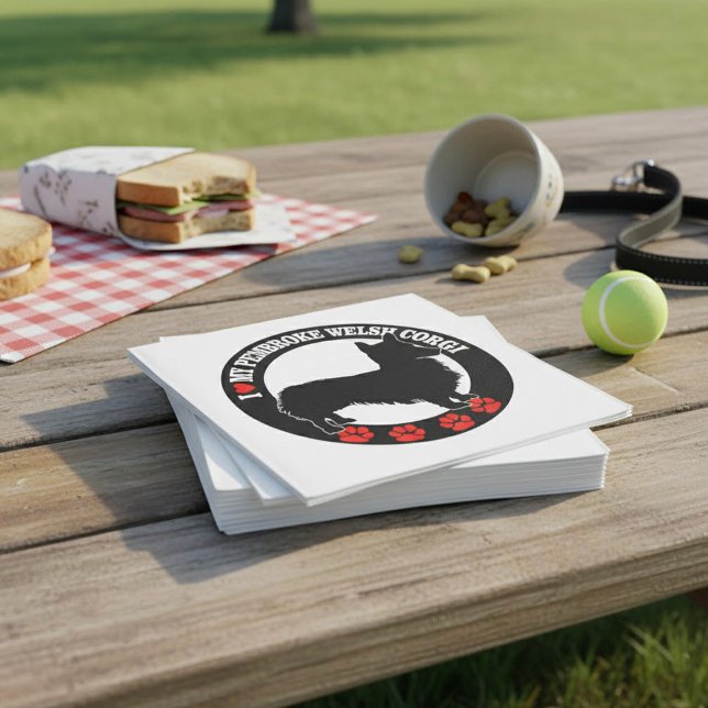 Guardanapo De Papel Eu Amo Meu Pembroke Welsh Corgi Napkins (Criador carregado)
