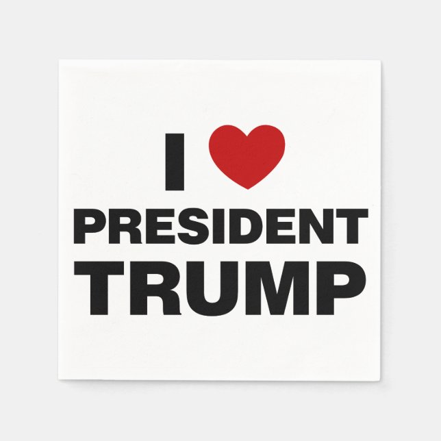 Guardanapo De Papel Eu Amo o Presidente Trump Heart (Frente)