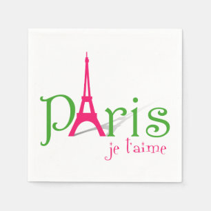 Guardanapo De Papel Eu amo Paris