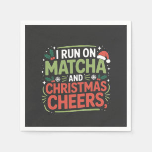 Guardanapo De Papel Eu corro com Matcha e Cheers Green Drink de Natal