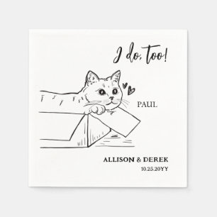 Guardanapo De Papel Eu Faço Casamento De Gato De Pet De Cão Muito Mini