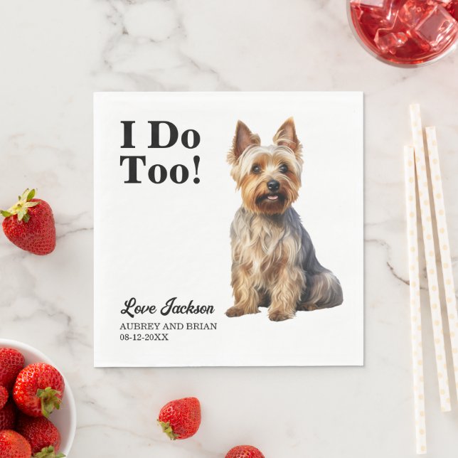 Guardanapo De Papel Eu Faço Casamento De Terrier Pet Australiano (Insitu)