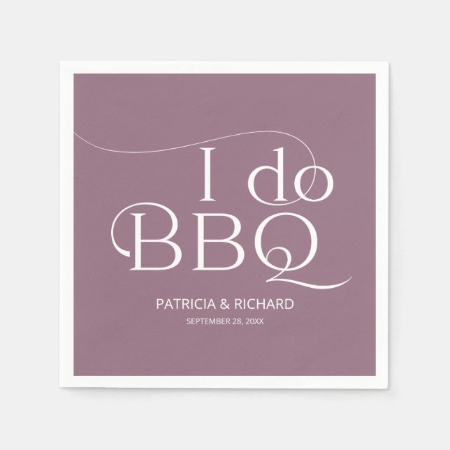 Guardanapo De Papel Eu faço Festa de Engajamento Churrasco Roxa (Frente)