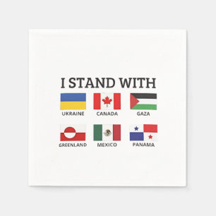 Guardanapo De Papel Eu fico com o Canadá México Gaza Ucrânia