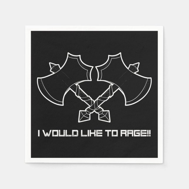 Guardanapo De Papel "Eu gostaria de raiva" - o bárbaro, sempre. (Frente)