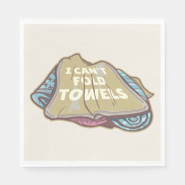 Guardanapo De Papel Eu não posso dobrar toalhas engraçadas lavanderia  (Frente)