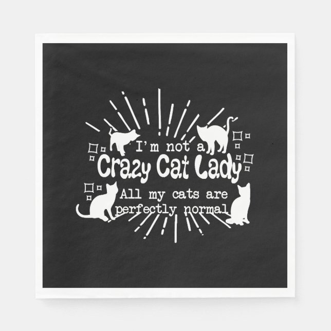 Guardanapo De Papel Eu não sou uma Lady Gato Louca (Frente)