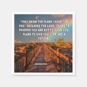 Guardanapo De Papel Eu Sei Os Planos Jeremiah 29:11 Bíblia Verse