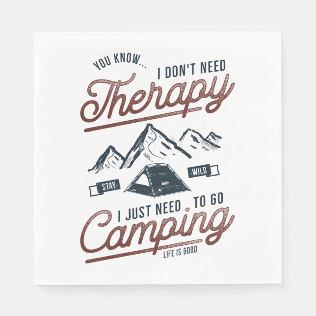 Guardanapo De Papel Eu Só Preciso Ir Acampar (Frente)