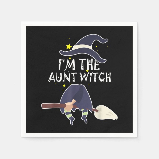 Guardanapo De Papel Eu Sou A Tia Bruxa Figurinos De Halloween (Frente)