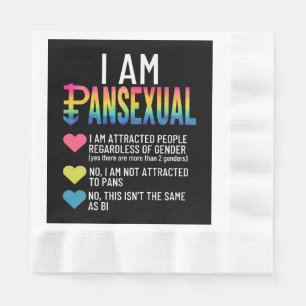 Guardanapo De Papel Eu Sou Pansexual - Orgulho LGBTQIA Corações Arco-Í
