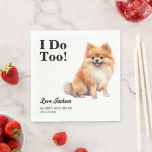 Guardanapo De Papel Eu Também. Animais de estimação de casamento de cã