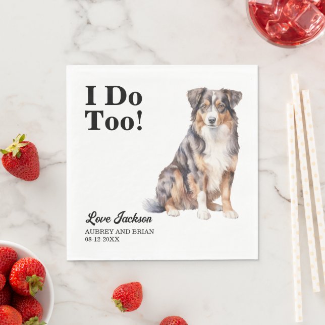 Guardanapo De Papel Eu Também Australian Shepherd Pet Casamento (Insitu)