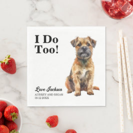 Guardanapo De Papel Eu Também Border Terrier Cachorro Foto Casamento