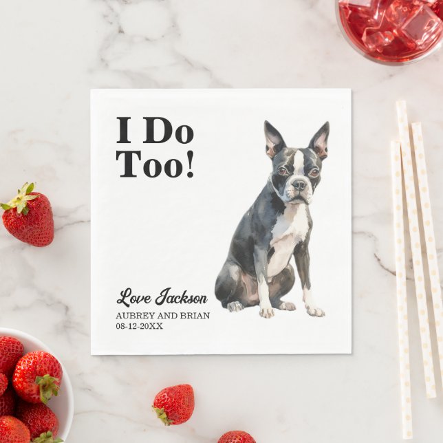 Guardanapo De Papel Eu Também Boston Terrier Pet Casamento (Insitu)