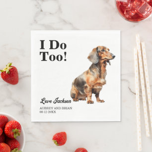Guardanapo De Papel Eu Também. Casamento com animais de estimação do c