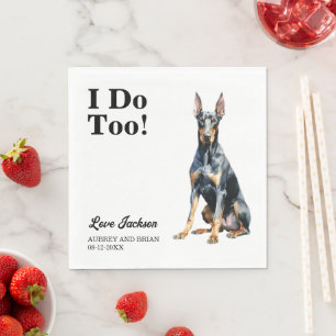 Guardanapo De Papel Eu Também. Casamento com animais de estimação do D