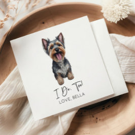 Guardanapo De Papel Eu Também! Casamento de Cachorro Yorkshire Terrier