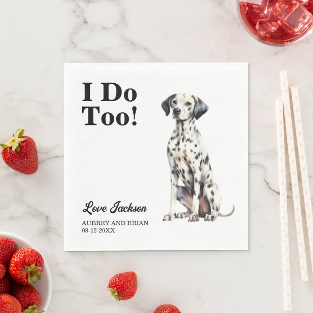 Guardanapo De Papel Eu também! Casamento de estimação com cachorro dál (Insitu)