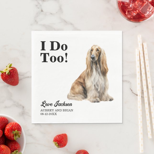 Guardanapo De Papel Eu também! Foto de casamento de cão afegão (Insitu)
