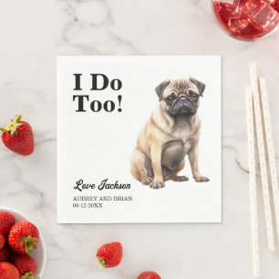 Guardanapo De Papel Eu Também. Pug Dog animal de estimação
