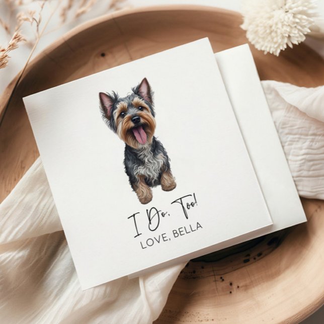 Guardanapo De Papel Eu Também! Yorkshire Terrier Yorkie Dog Wedding (Criador carregado)