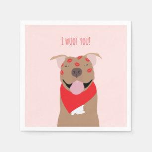Guardanapo De Papel Eu Te Amo Beijos De Bulldog Americano