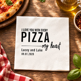 Guardanapo De Papel Eu Te Amo Com Cada Pizza | Festa de Pizza Divertid
