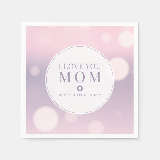 Guardanapo De Papel Eu Te Amo, Mãe Dia de as mães | Nápoles (Frente)