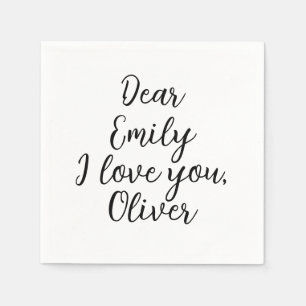 Guardanapo De Papel Eu Te Amo Modelo de Texto