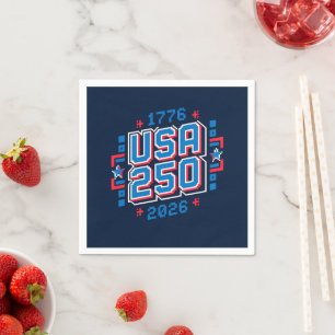 Guardanapo De Papel EUA 250 – 1776 a 2026 Pixel Art