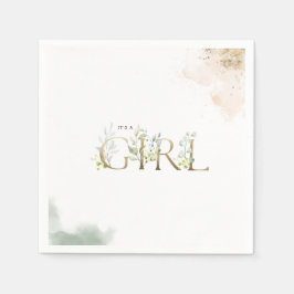 Guardanapo De Papel Eucalipto Dourado verde É um Chá de fraldas