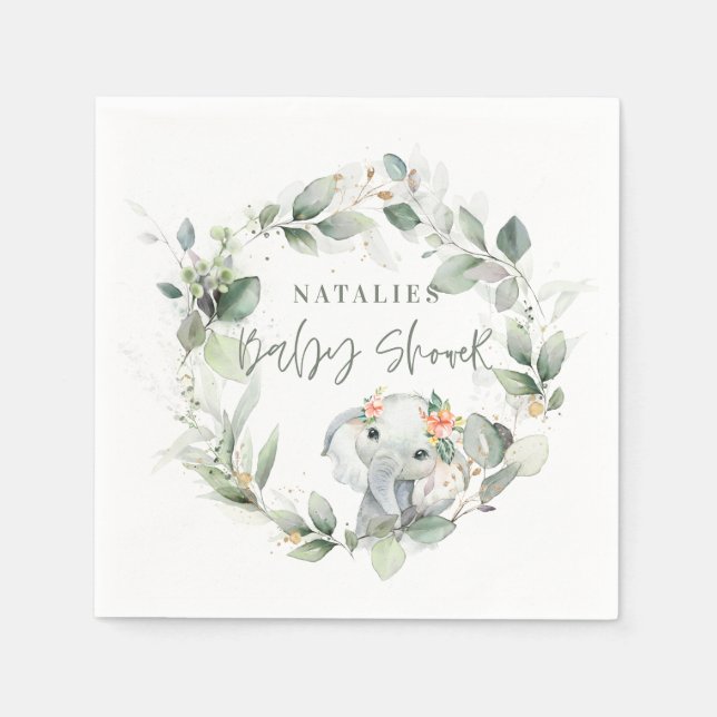 Guardanapo De Papel eucalipto sage, chá de fraldas de elefante giro ve (Frente)