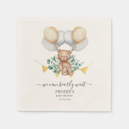 Guardanapo De Papel Eucalipto Urso de Chá de Bebê Mal Posso Esperar Ur