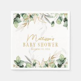 Guardanapo De Papel Eucalipto Verde Folha Verde e Chá de fraldas Doura