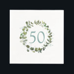 Guardanapo De Papel Eucalyptus 50th Birthday<br><div class="desc">Eucalyptus 50º guardanapos de aniversário. Fácil de mudar o ano e a cor do número.</div>