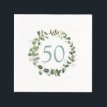 Guardanapo De Papel Eucalyptus 50th Birthday<br><div class="desc">Eucalyptus 50º guardanapos de aniversário. Fácil de mudar o ano e a cor do número.</div>