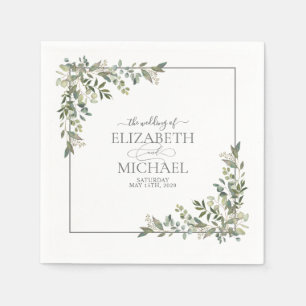 Guardanapo De Papel Eucalyptus Botanical Sage Green Wedkins