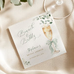 Guardanapo De Papel Eucalyptus Champagne Bridal Shower<br><div class="desc">Celebrate the bride-to-be with these elegant "Brunch & Bubbly" paper napkins,  perfect for a sophisticated bridal shower. Featuring a delicate watercolor illustration of a champagne flute adorned with a soft sage green bow,  surrounded by lush eucalyptus greenery.</div>