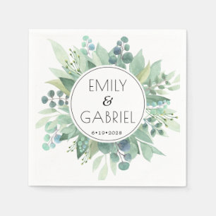 Guardanapo De Papel Eucalyptus deixa o papel de casamento verde Napkin