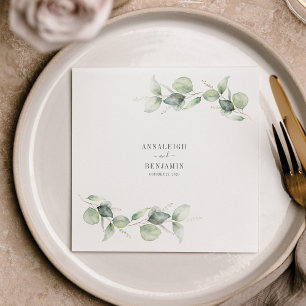 Guardanapo De Papel Eucalyptus deixa papel de coquetel de casamento ve