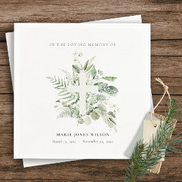 Guardanapo De Papel Eucalyptus Fern Fauna Cross Memorial Simpatia