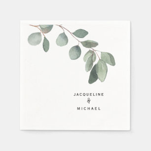Guardanapo De Papel Eucalyptus Foliage Weding Modern Cocktail Napkins