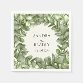 Guardanapo De Papel Eucalyptus Greenerage Foliage Watercolor Wreath